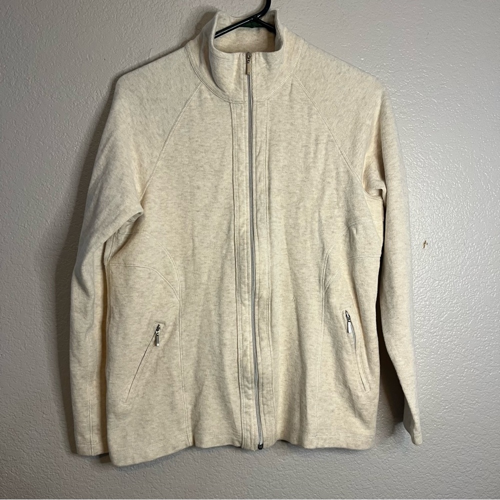 Cream Full Zip-Up with pockets Kirkland Jacket 98% cotton